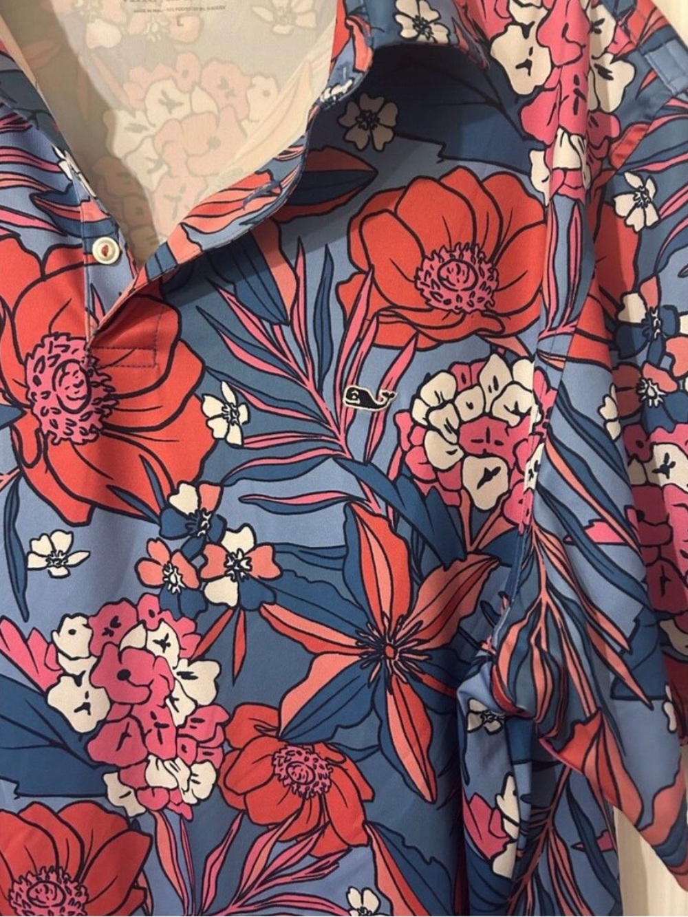 Vineyard Vines On The Go Sankaty Polo Mens Large Floral - Picture 7 of 7
